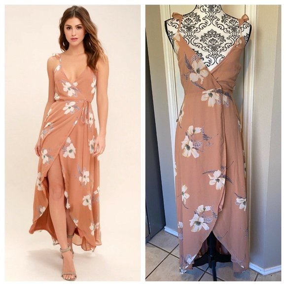 Mia Floral Wrap Maxi Beige Girl In Mind SilkFred | islamiyyat.com
